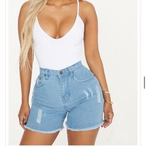 Light Wash High Waisted Denim Shorts